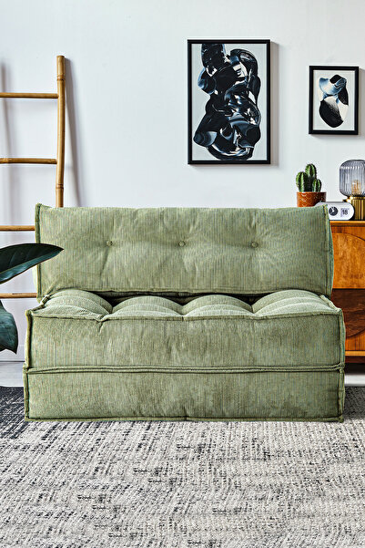 Homedius Mocca Fitilli Kadife Çift Kişilik Katlanır Yatak Katlanır Koltuk-çağ...