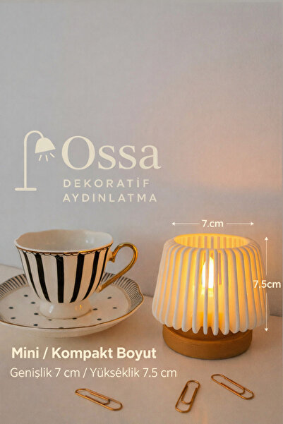 Ossa Dekoratif Modern Led Mumluk Tealight 7x7.5 cm (TEK ADET)