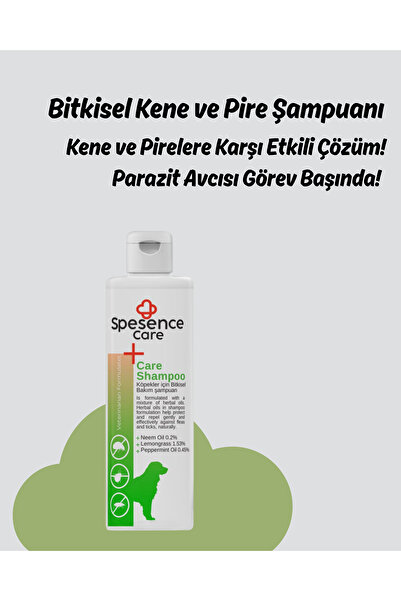Spesence Care Kedi ve Köpekler İçin Bit,Pire,Kene ve Parazit Şampuan 250ml