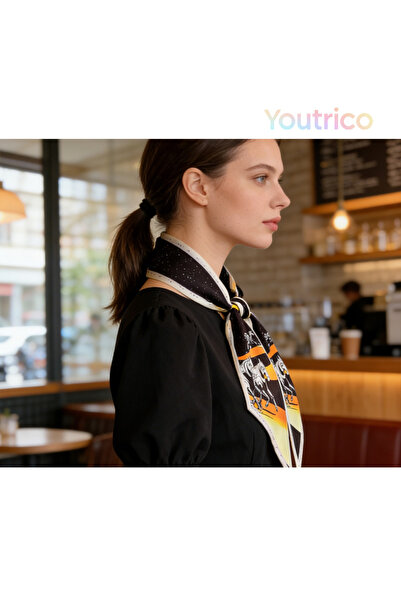 Youtrico وشاح حريري منقوش، عصابة رأس ورقبة مزدوجة الجوانب، أجواء الخريف والشتاء