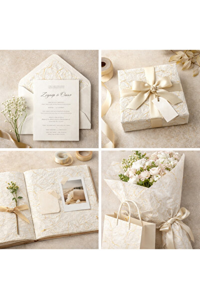 eraypaper Gold Simli | El Yapımı Renkli Doğal Kağıt