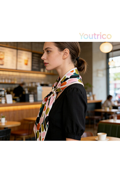 Youtrico وشاح حريري منقوش، عصابة رأس ورقبة مزدوجة الجوانب، أجواء الخريف والشتاء