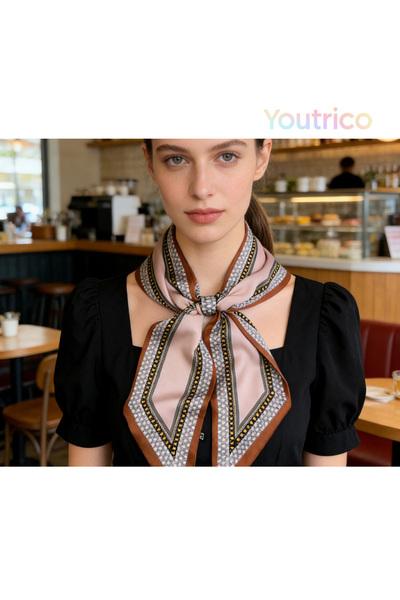 Youtrico وشاح حريري منقوش، عصابة رأس ورقبة مزدوجة الجوانب، أجواء الخريف والشتاء