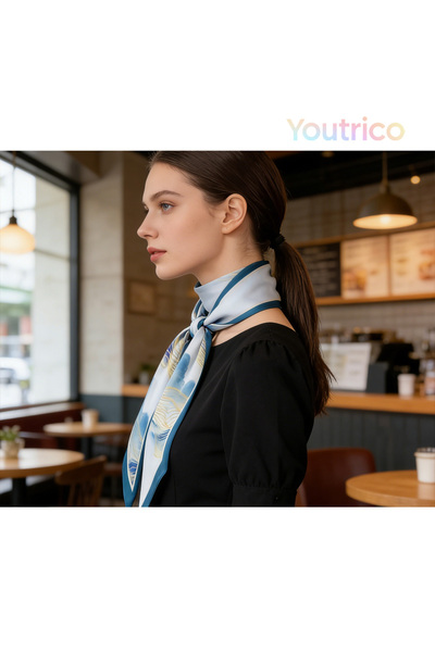 Youtrico وشاح حريري منقوش، عصابة رأس ورقبة مزدوجة الجوانب، أجواء الخريف والشتاء