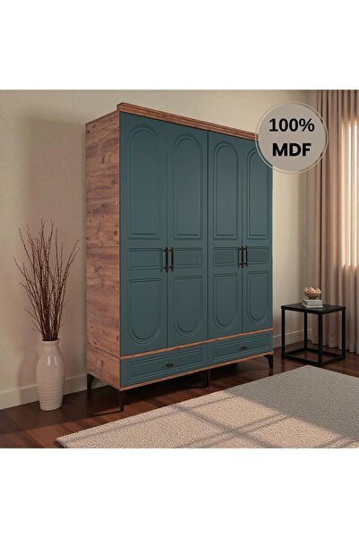 comiet Slope 4 Kapılı Mdfayaklı Tasarım Country Gardırop