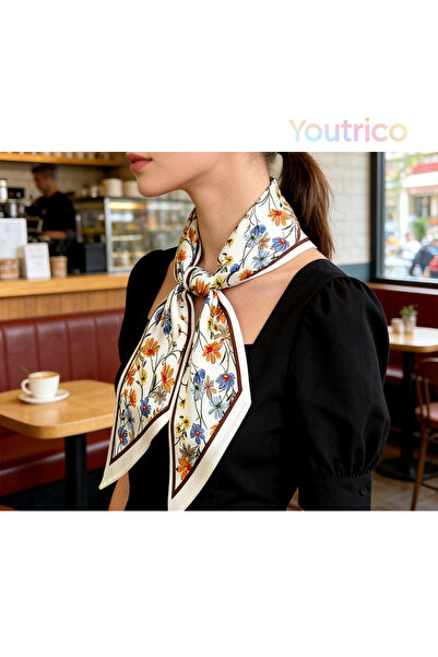 Youtrico وشاح حريري منقوش، عصابة رأس ورقبة مزدوجة الجوانب، أجواء الخريف والشتاء