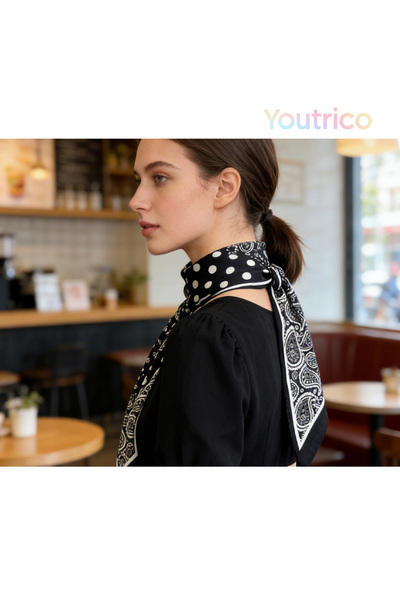 Youtrico وشاح حريري منقوش، عصابة رأس ورقبة مزدوجة الجوانب، أجواء الخريف والشتاء