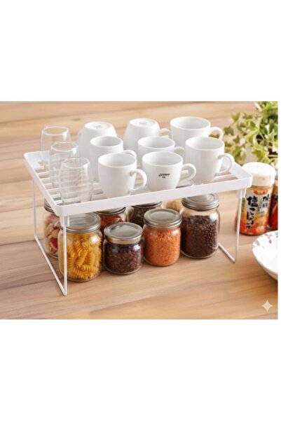 ViATOM Mutfak Dolabı İçi Plastik Raf, Organizer. 41*21*20 cm Metal Ayaklı