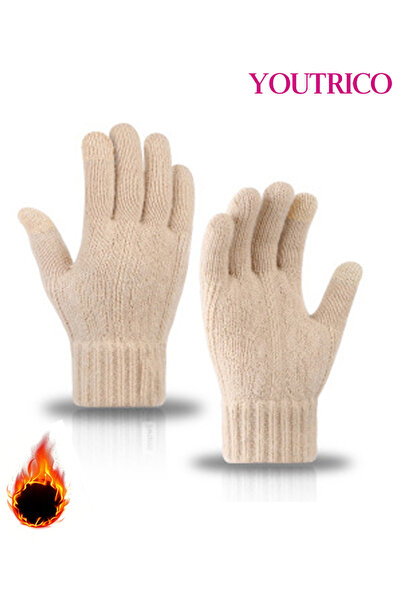 Youtrico قفازات صوف الألبكة للشاشة التي تعمل باللمس - دفء شتوي للجنسين