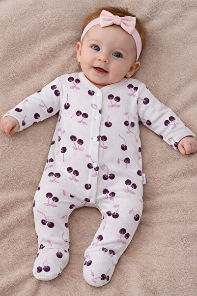 Süpermini بدلة أطفال بناتي ملونة بتصميم الكرز، مصنوعة من القطن بنسبة 100%، من...