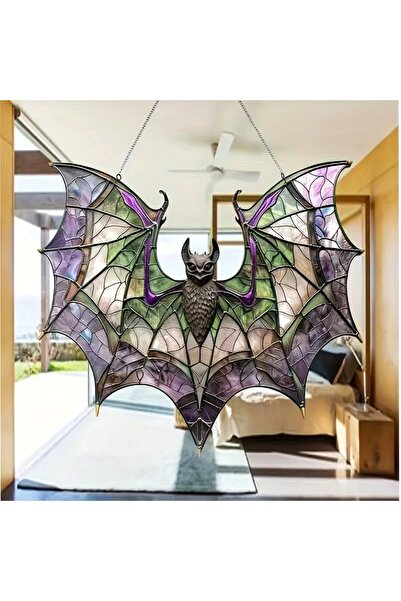 Choice 0.3cm thick Acrylic Bat Sun Catcher - Colorful Glass Style Window Deco...