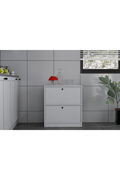 Nettrends Kapaklı Beyaz Çok Amaçlı Dolap 65,4 Cm Ça-d-1140-Ç