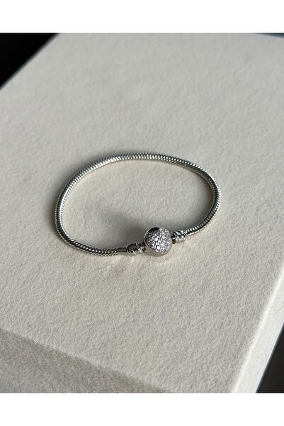 Font Silver Color Shiny Bracelet