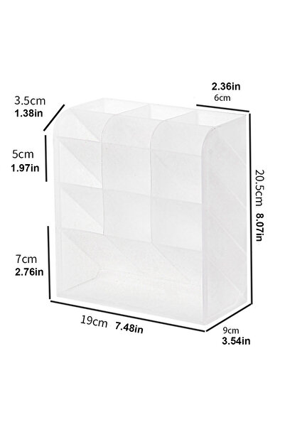 Choice 13 grids-transparent Multi functional desktop pen holder, transparent ...