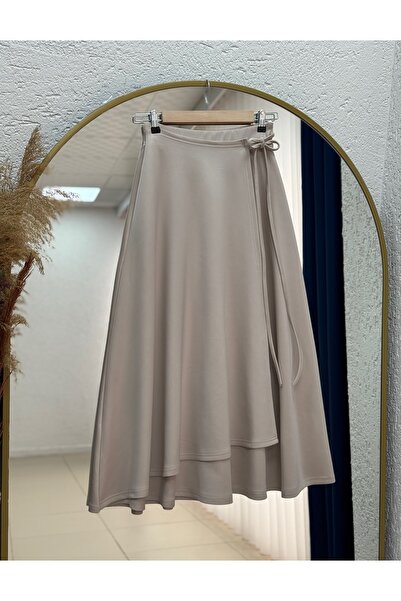 BENAHOLL تنورة سكوبا من إليسايد برباط جانبي - GS3788 حجر