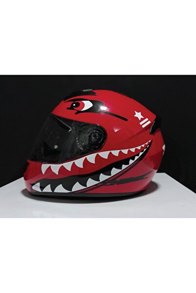 Motiker Ls2 Kask Shark Köpek Balığı Ağız Ve Göz Sticker Etiket Modeli