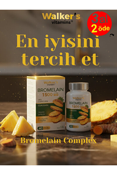 Walker's Vitamins Bromelain yeşil çay, krom, curcumin, berberine, resveratrol.
