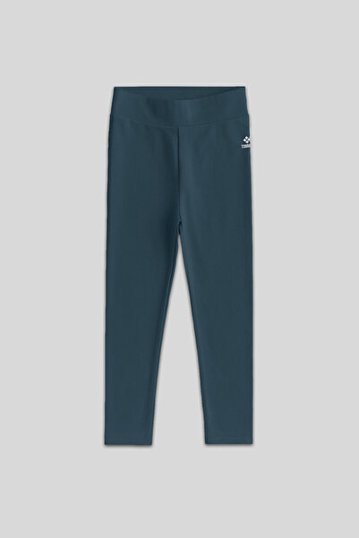 TOMMY LIFE Orman Yeşili Yüksek Bel Dar Paça Kız Çocuk Tayt - 75047