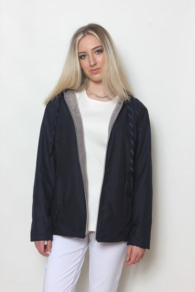 Cottoncool Women's Navy Blue Fleece Coat