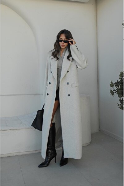 Havoş Stone Color Honey Buttoned Coat with Flap Pockets