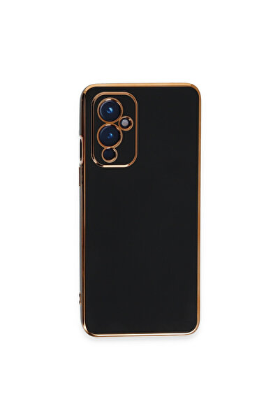 AKSEFİZZ One Plus 9 Kılıf Parlak Soft Yüzeyli Kamera Korumalı Altın Kenarlı K...