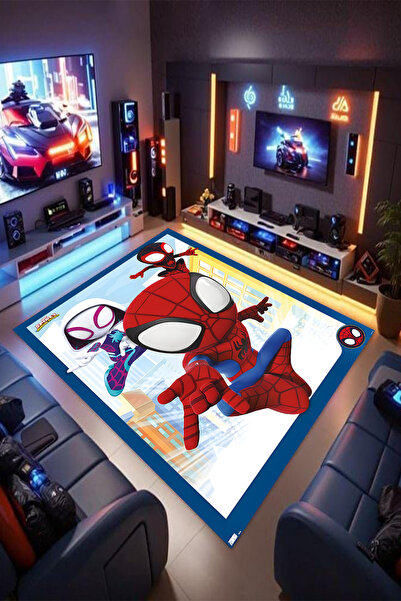 Reyhani Örümcek Adam Çocuk Kaymaz Taban Makinede Yıkanabilir Çocuk Gamıng Hal...