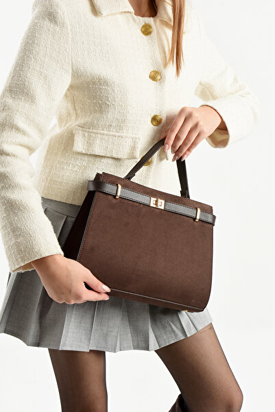 cocy-col حقيبة يد وكتف نسائية من جلد الغزال البني موديل مينديز