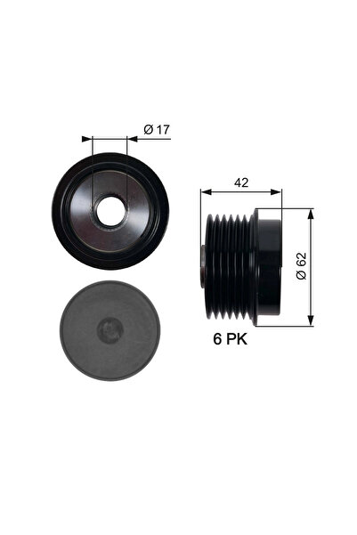 GATES Sistem Roata Libera, Generator Toyota Auris (_e15_) 2006-2012 Benzina