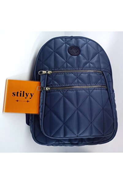stilyy Navy Blue Quilted Women's Backpack