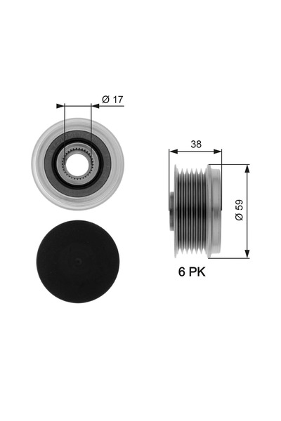 GATES Sistem Roata Libera, Generator Opel Combo Tour 2004-2011 Benzina