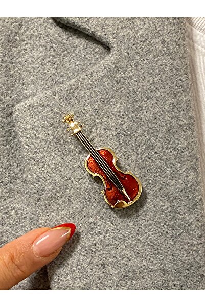 kurukafagift Broş Kırmızı Keman