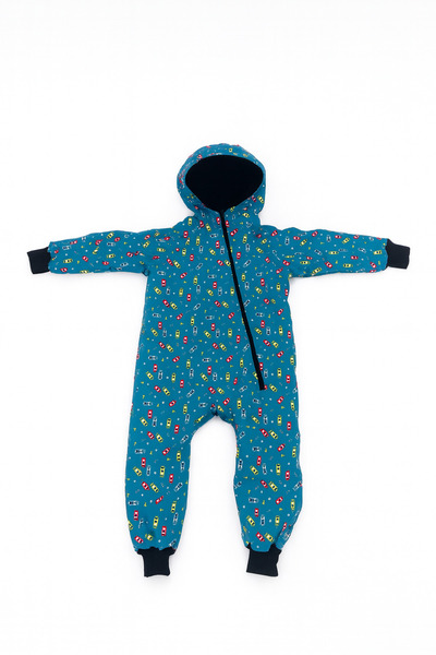 Street Sports Salopetă iarnă copii cu glugă, imprimeu mașinuțe