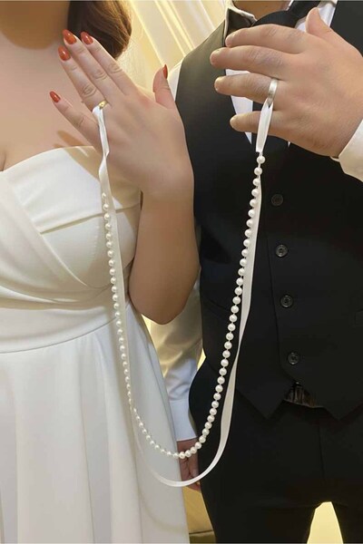 Happyline Incili Yüzük Kurdelesi Söz Kurdelesi Ve Nişan Kurdelesi Beyaz Kurdele