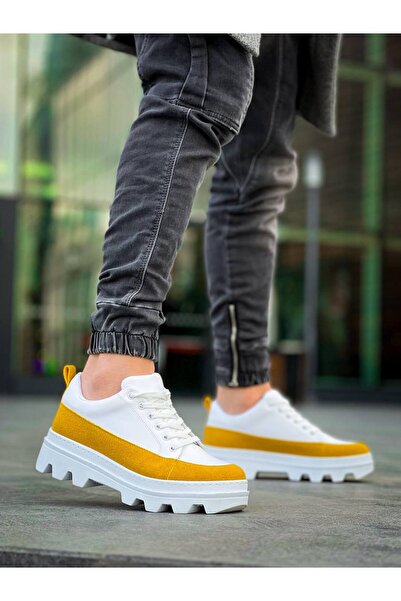 Zapatos حذاء رياضي رجالي كاجوال برباط من الجلد السويدي طراز KB056 CSBT - أبيض...