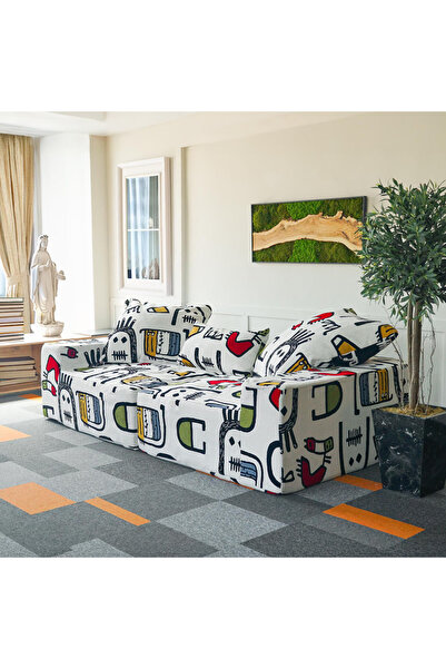 pavellium home Grafiti Art Sünger Koltuk | Yumuşak Dokulu, Modern Tasarım | 2...
