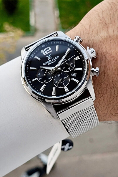 Daniel Klein Men's Wristwatch Dkiste2187 with Black Dial Silver Color Strap 4...