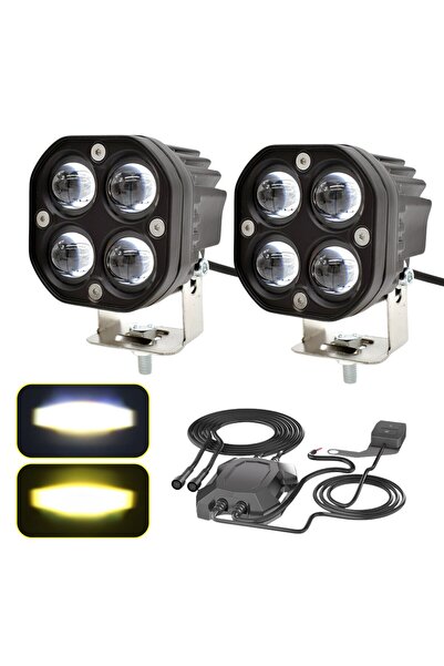 DEKOHOP Motosiklet Sis Farı Full Set Tüm Montaj Aparatları ve Sis Farı Takımı...