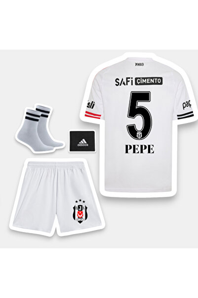 Quaxram PEPE 5 bêşiktâş 25/26 SEZON ÇOÇUK FUTBOL FORMASI BEYAZ 4LÜ SET