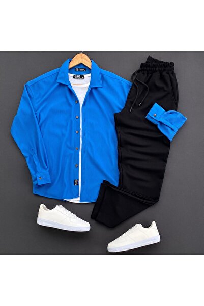 THEGENTMAN Османски тъкан Регулярна кройка Мъжка риза с дълъг ръкав Панталони...