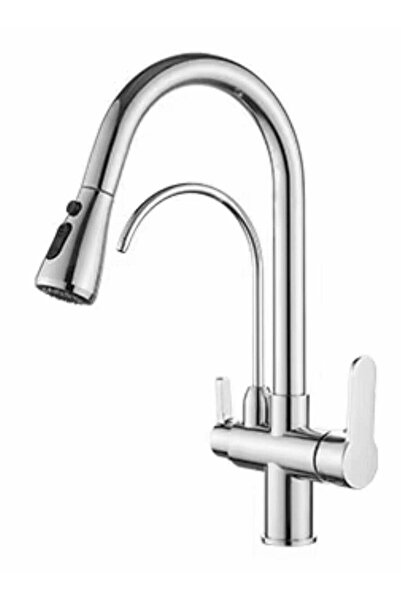 KANA خلاط مطبخ – صنبور قابل للسحب للماء الساخن والبارد، صنبور 3 في 1 للشرب وحوض الغسيل