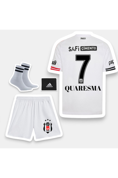 Quaxram QUARESMA 7 bêşiktâş 25/26 SEZON ÇOÇUK FUTBOL FORMASI BEYAZ 4LÜ SET