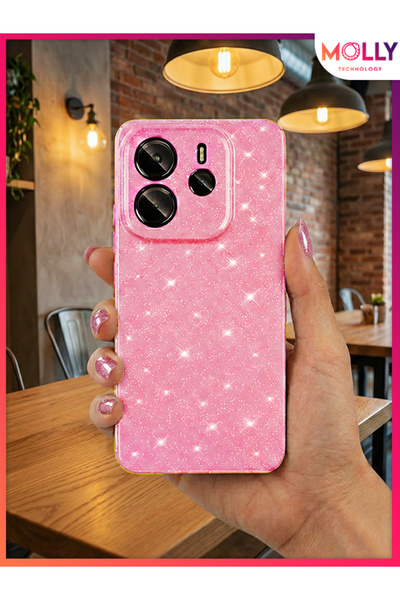 Molly حافظة سيليكون لامعة وبراقة من نوع Cotton Candy Berry لهاتف XIAOMI REDMI...