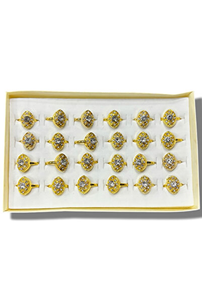 Muensu 24-Piece Mixed Size Luxury Women's Mazgarite Ring, Hajj and Umrah Material, Gift Ring, Ring with Box