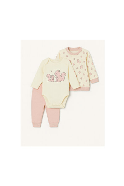 Bubu-Still Set 3 piese cu body, Veveriță amuzantă Bubu-Bubu