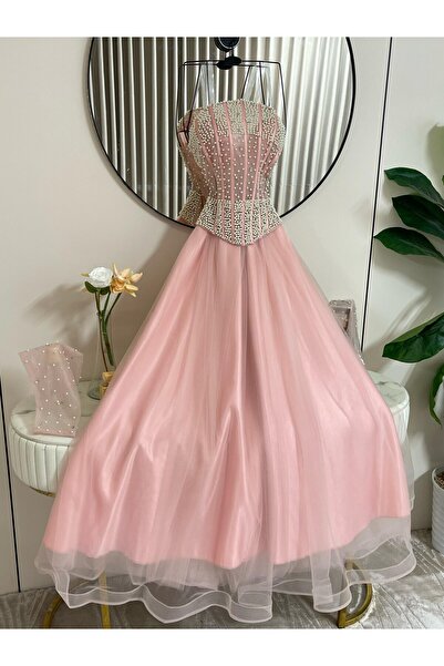 AlLayth فستان سهره الخامة / تل تطريز يدوي لول