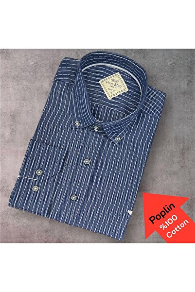 EREN STYLE Poplin 100% Cotton Long Sleeve Anti-Sweat Shirt (Slim Fit Patterns)