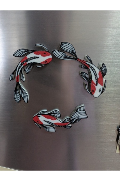 Cerberus Koi Balığı Buzdolabı Magneti Hediyelik Süs Eşya