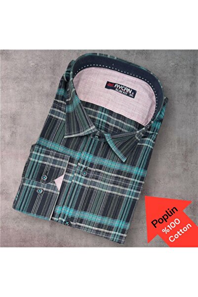 EREN STYLE Поплинена риза с дълъг ръкав от 100% памук, която не предизвиква и...