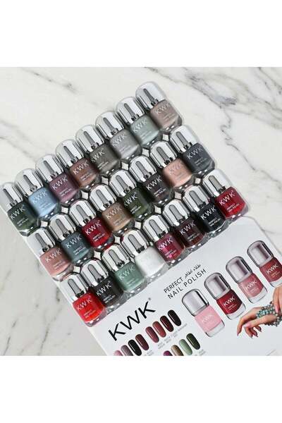 KWK طلاء أظافر لامع - 24 لونًا، يدوم طويلًا