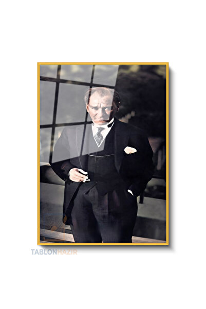 tablonhazır Dikey Çerçeveli Cam Ataturk Klasik Renkli Modern Ev Dekoru Duvar ...